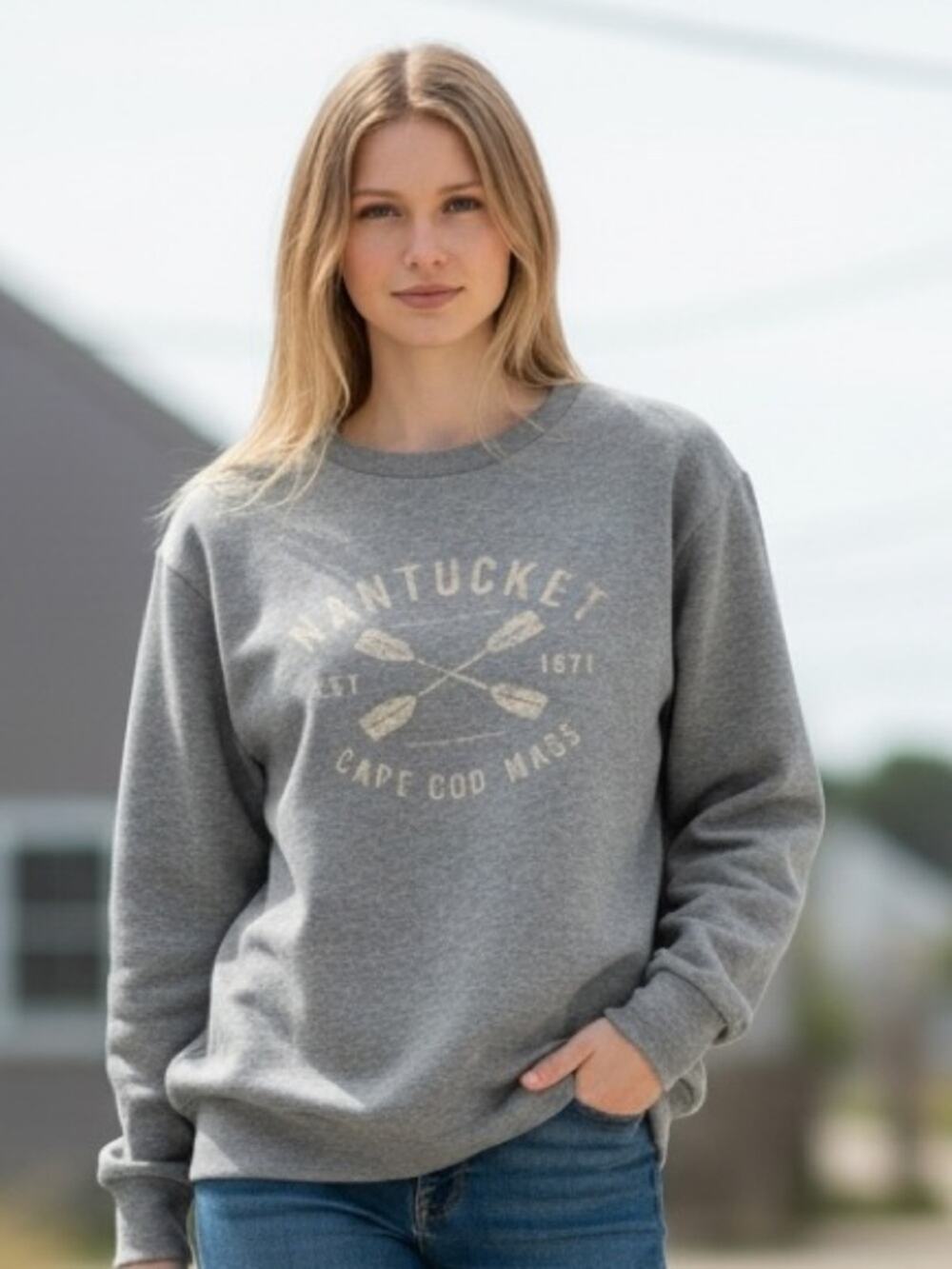 NANTUCKET Women’s Small Gray Crew Sweatshirt